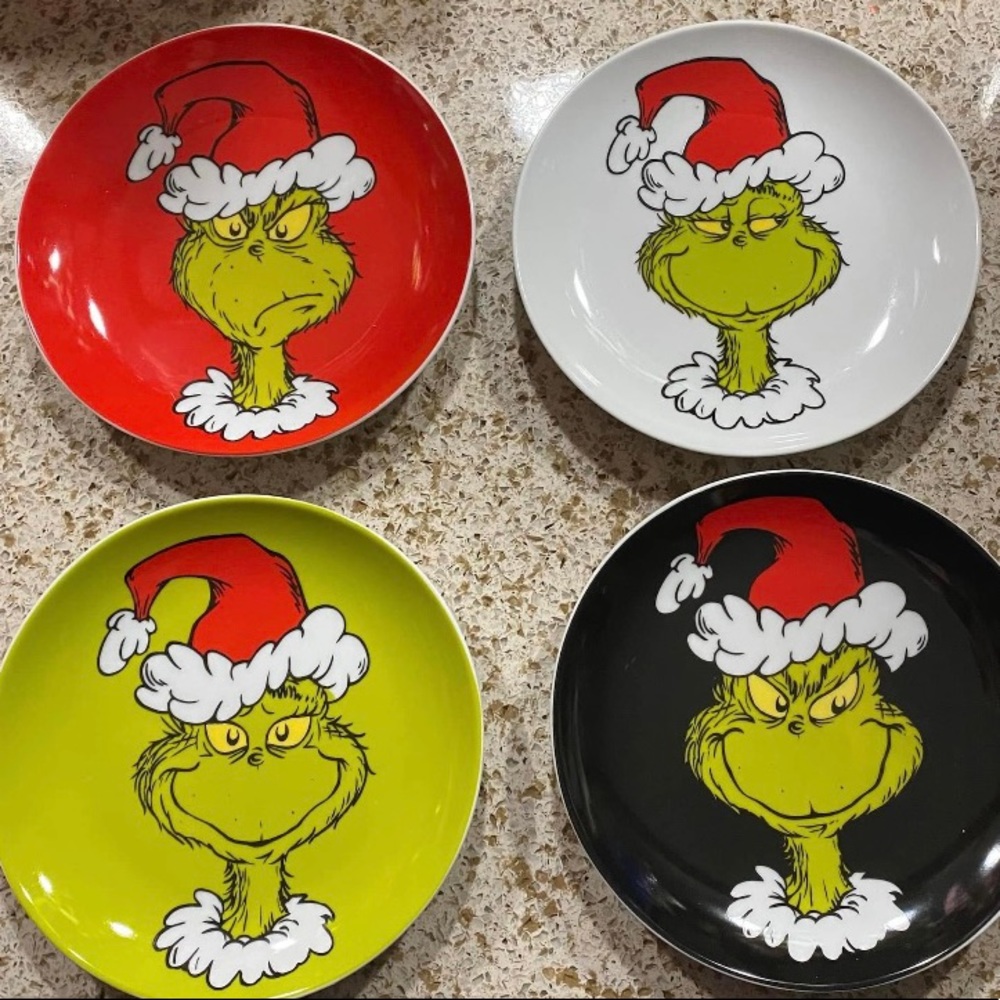 Dr seusss The grinch appetizer plates (set of 4)